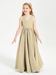 Chic Elegant Sleeveless Dresses for Junior Bridesmaids Champagne