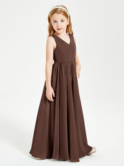 Chic Elegant Sleeveless Dresses for Junior Bridesmaids Chocolate