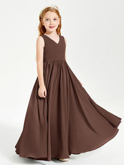 Chic Elegant Sleeveless Dresses for Junior Bridesmaids Chocolate