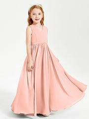 Chic Elegant Sleeveless Dresses for Junior Bridesmaids Coral
