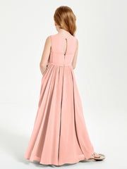 Chic Elegant Sleeveless Dresses for Junior Bridesmaids Coral