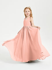 Chic Elegant Sleeveless Dresses for Junior Bridesmaids Coral