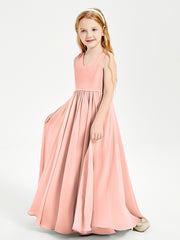 Chic Elegant Sleeveless Dresses for Junior Bridesmaids Coral