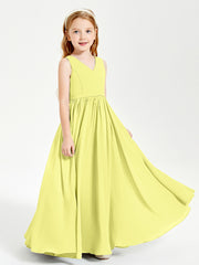 Chic Elegant Sleeveless Dresses for Junior Bridesmaids Daffodil