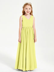 Chic Elegant Sleeveless Dresses for Junior Bridesmaids Daffodil