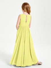 Chic Elegant Sleeveless Dresses for Junior Bridesmaids Daffodil