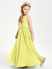 Chic Elegant Sleeveless Dresses for Junior Bridesmaids Daffodil