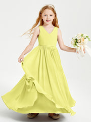 Chic Elegant Sleeveless Dresses for Junior Bridesmaids Daffodil