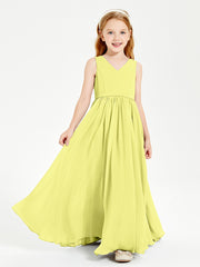 Chic Elegant Sleeveless Dresses for Junior Bridesmaids Daffodil