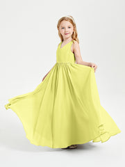 Chic Elegant Sleeveless Dresses for Junior Bridesmaids Daffodil