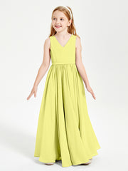 Chic Elegant Sleeveless Dresses for Junior Bridesmaids Daffodil