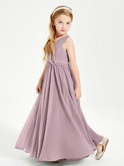 Chic Elegant Sleeveless Dresses for Junior Bridesmaids Dusk