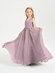 Chic Elegant Sleeveless Dresses for Junior Bridesmaids Dusk