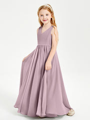 Chic Elegant Sleeveless Dresses for Junior Bridesmaids Dusk