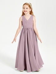 Chic Elegant Sleeveless Dresses for Junior Bridesmaids Dusk