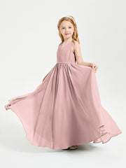Chic Elegant Sleeveless Dresses for Junior Bridesmaids Dusty Rose