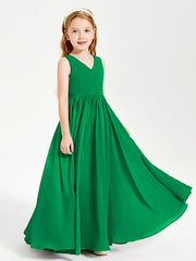Chic Elegant Sleeveless Dresses for Junior Bridesmaids Emerald