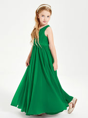 Chic Elegant Sleeveless Dresses for Junior Bridesmaids Emerald