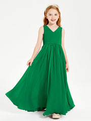 Chic Elegant Sleeveless Dresses for Junior Bridesmaids Emerald