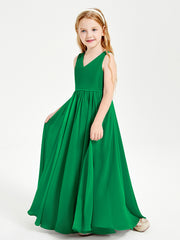 Chic Elegant Sleeveless Dresses for Junior Bridesmaids Emerald