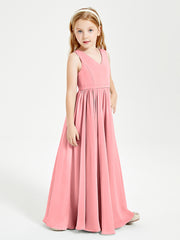 Chic Elegant Sleeveless Dresses for Junior Bridesmaids Flamingo