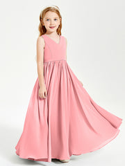 Chic Elegant Sleeveless Dresses for Junior Bridesmaids Flamingo