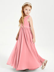 Chic Elegant Sleeveless Dresses for Junior Bridesmaids Flamingo