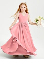 Chic Elegant Sleeveless Dresses for Junior Bridesmaids Flamingo