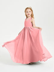 Chic Elegant Sleeveless Dresses for Junior Bridesmaids Flamingo
