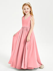 Chic Elegant Sleeveless Dresses for Junior Bridesmaids Flamingo