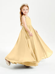 Chic Elegant Sleeveless Dresses for Junior Bridesmaids Gold