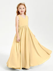 Chic Elegant Sleeveless Dresses for Junior Bridesmaids Gold