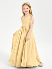 Chic Elegant Sleeveless Dresses for Junior Bridesmaids Gold