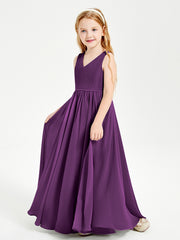 Chic Elegant Sleeveless Dresses for Junior Bridesmaids Grape