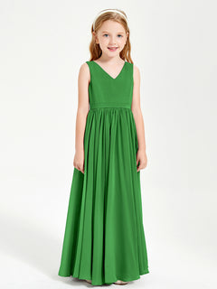 Chic Elegant Sleeveless Dresses for Junior Bridesmaids Green