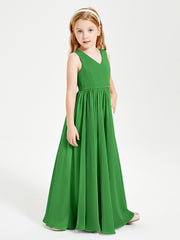 Chic Elegant Sleeveless Dresses for Junior Bridesmaids Green
