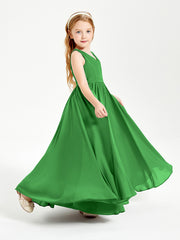 Chic Elegant Sleeveless Dresses for Junior Bridesmaids Green