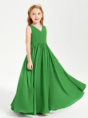 Chic Elegant Sleeveless Dresses for Junior Bridesmaids Green