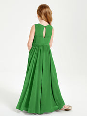 Chic Elegant Sleeveless Dresses for Junior Bridesmaids Green