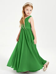 Chic Elegant Sleeveless Dresses for Junior Bridesmaids Green