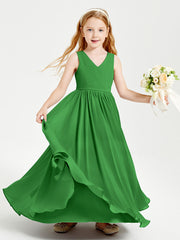 Chic Elegant Sleeveless Dresses for Junior Bridesmaids Green