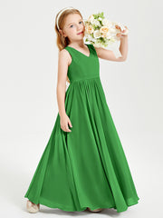 Chic Elegant Sleeveless Dresses for Junior Bridesmaids Green
