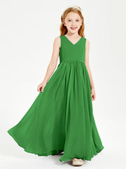 Chic Elegant Sleeveless Dresses for Junior Bridesmaids Green