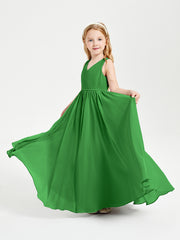 Chic Elegant Sleeveless Dresses for Junior Bridesmaids Green