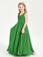 Chic Elegant Sleeveless Dresses for Junior Bridesmaids Green