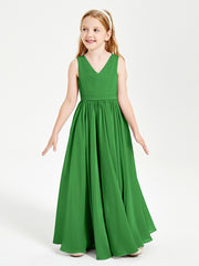 Chic Elegant Sleeveless Dresses for Junior Bridesmaids Green