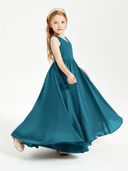 Chic Elegant Sleeveless Dresses for Junior Bridesmaids Ink Blue
