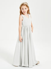 Chic Elegant Sleeveless Dresses for Junior Bridesmaids Ivory