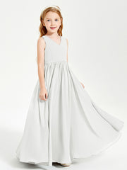 Chic Elegant Sleeveless Dresses for Junior Bridesmaids Ivory