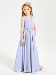 Chic Elegant Sleeveless Dresses for Junior Bridesmaids Lavender